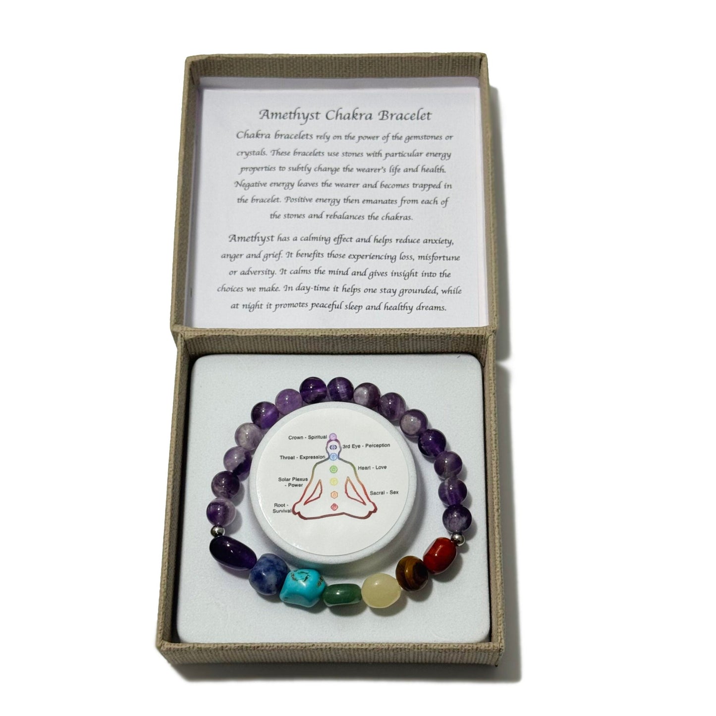 Chakra Tumblestones Bracelet Amethyst - 1st Stop Marshall's Health Shop, Gift Shop! - Heath and Natural Therapy New Brighton Christchurch - Naturopath
