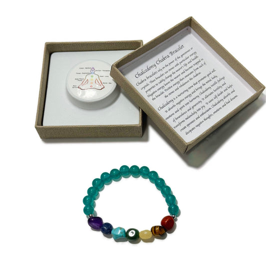 Chakra Tumblestones Bracelet Chalcedony - 1st Stop Marshall's Health Shop, Gift Shop! - Heath and Natural Therapy New Brighton Christchurch - Naturopath