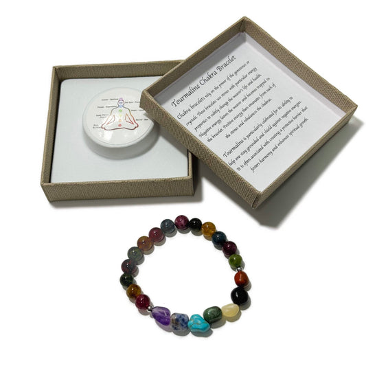 Chakra Tumblestones Bracelet Tourmaline - 1st Stop Marshall's Health Shop, Gift Shop! - Heath and Natural Therapy New Brighton Christchurch - Naturopath