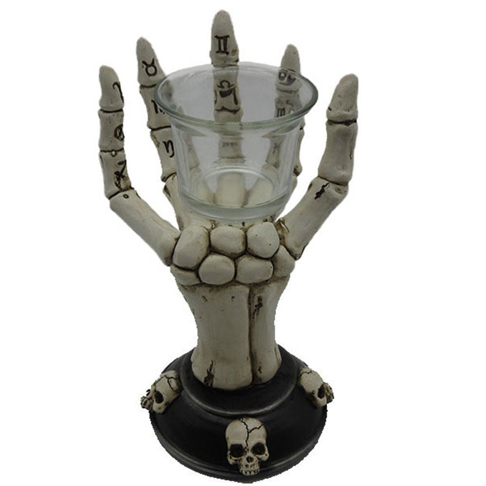 Cream Skeleton Hand Tealight Holder - MarshallsHealthShop