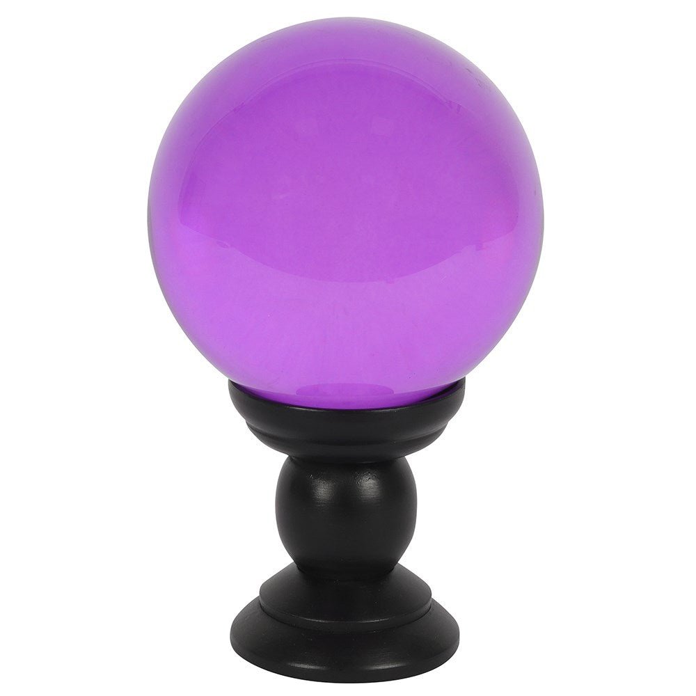Crystal Ball Purple Large/Wooden Stand
Purple Large Crystal Ball on Wooden Stand 130mm
H:20 x W:13 x D:13 cm - Glass & MDF. This large, purple crystal ball is not only a powerful tool in fortune telling and scrying, but also makes an eye-catching piece of decor. Whether used for divination or a table accessory at Halloween, this crystal ball is sure to be a conversation piece. Comes on black wooden stand and a beginners guide to Crystal Balls. K1st Stop, Marshall's Health Shop, Gift Shop!