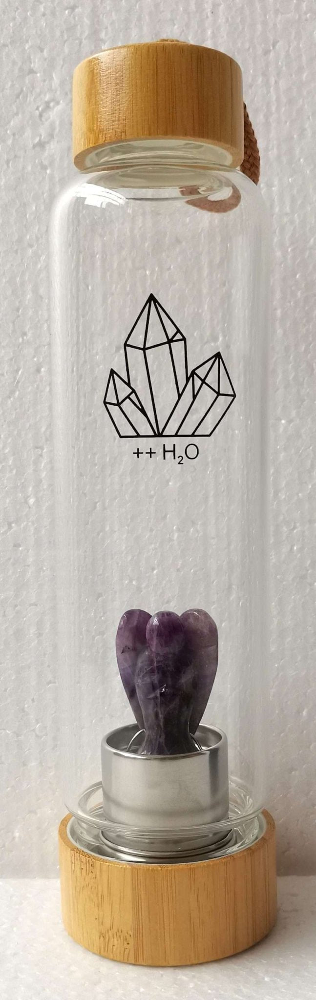 Crystal Bottle with a Amethyst Angel - MarshallsHealthShop