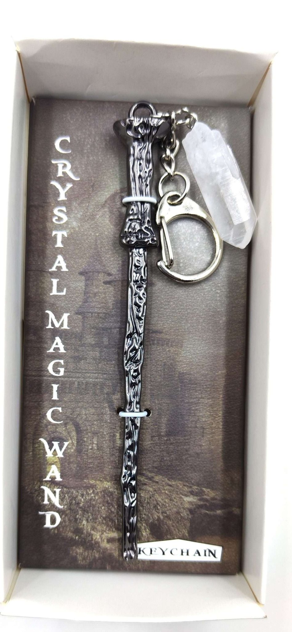 Crystal Magic Wand Keychain - Rock Quartz - MarshallsHealthShop