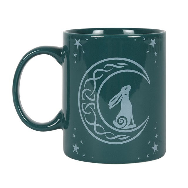 Moon Gazing Hare Green Mug
