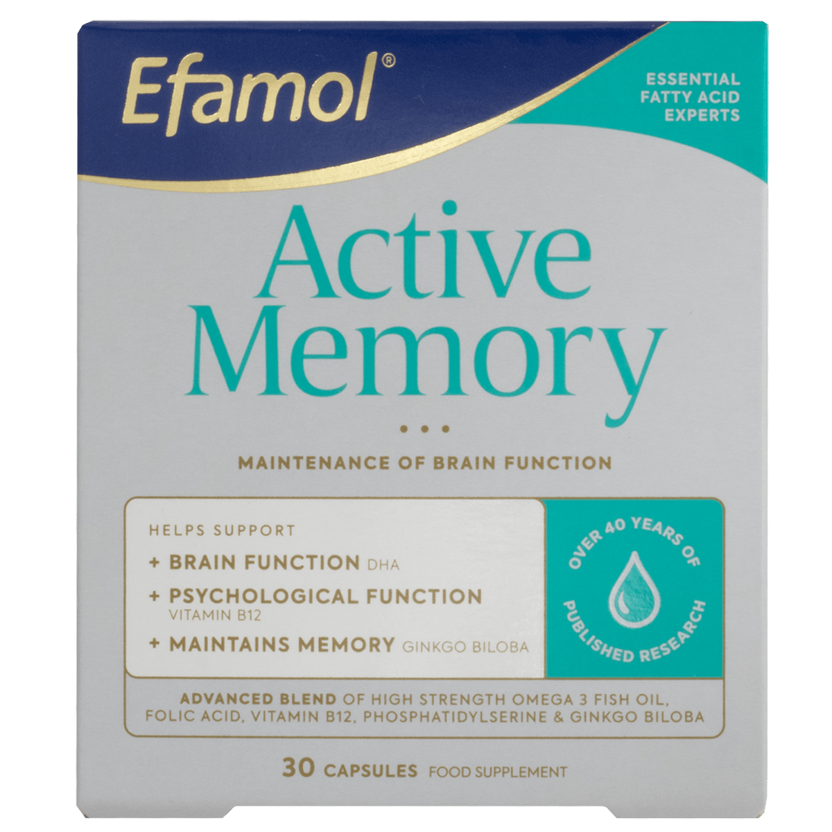Efamol Active Memory 30 Capsules - 1st Stop Marshall's Health Shop, Gift Shop! - Heath and Natural Therapy New Brighton Christchurch - Naturopath