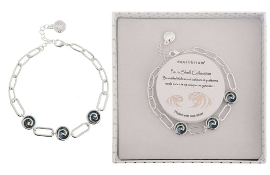 Equilibrium Bracelet Paua Shell 3 Swirls - MarshallsHealthShop
