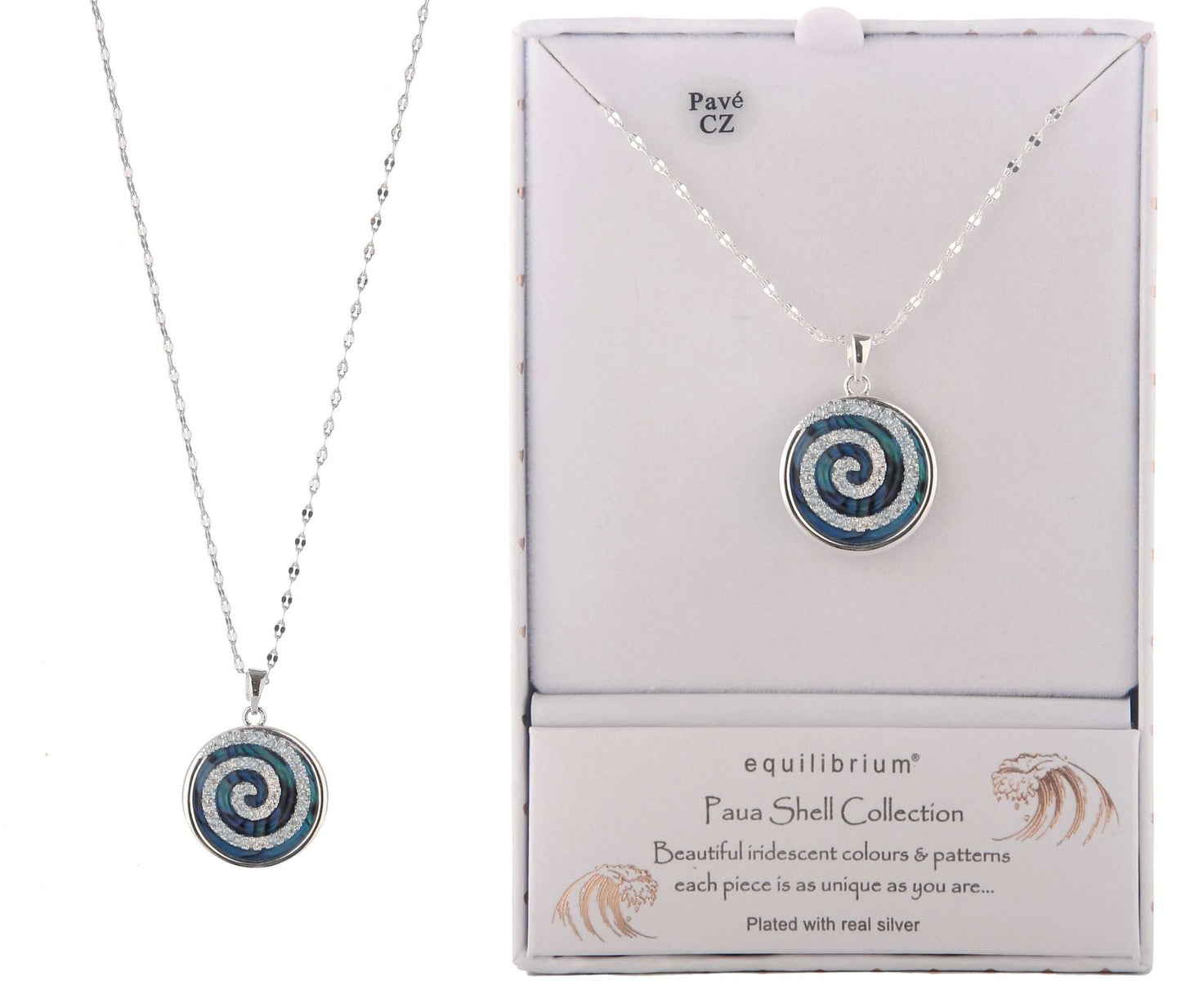 Equilibrium Necklace Paua Shell Koru Swirl
Plated with Real Silver.
1st Stop, Marshall's Health Shop, Gift Shop!
SKU: EQ6