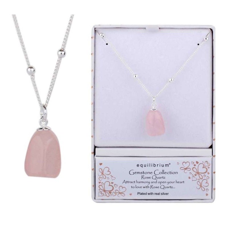 Equilibrium Rose Quartz Gemstone Necklace - MarshallsHealthShop