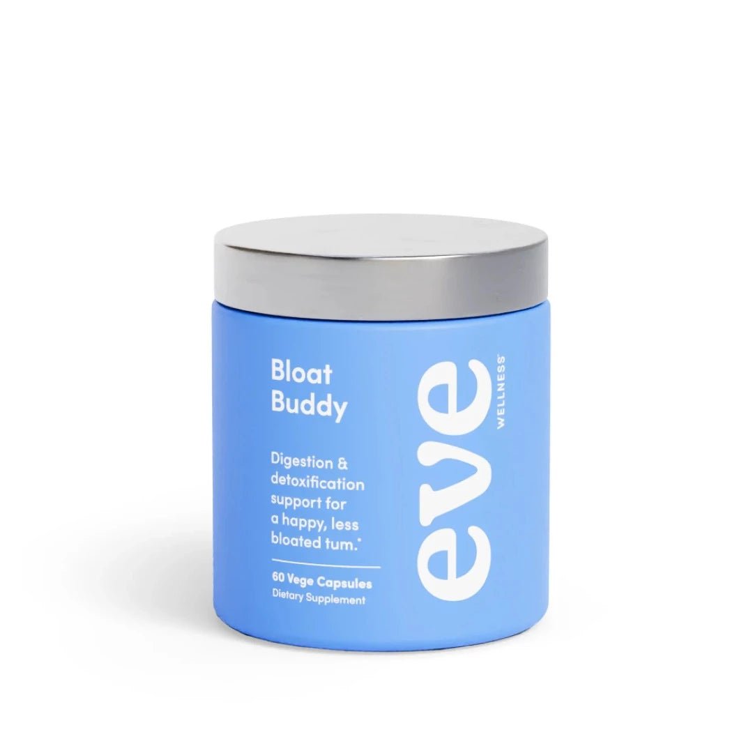 Bloated? I've got you. Bloat Buddy offers flattering digestive support for a happier, less bloated tum. Contains a powerful clinically-researched combo of Globe Artichoke, Ginger & GutGard® Liquorice Root. Our plant-based formula has your butt if you're looking for support with bloating, water retention, uncomfortable fullness, gas, staying regular, IBS and much more. If you’re part of Gen-B(loat) this is your sign to find yourself a Bloat Buddy.