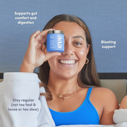 Bloated? I've got you. Bloat Buddy offers flattering digestive support for a happier, less bloated tum. Contains a powerful clinically-researched combo of Globe Artichoke, Ginger & GutGard® Liquorice Root. Our plant-based formula has your butt if you're looking for support with bloating, water retention, uncomfortable fullness, gas, staying regular, IBS and much more. If you’re part of Gen-B(loat) this is your sign to find yourself a Bloat Buddy.