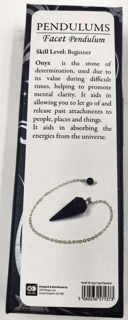 Facet Pendulum Black Onyx - MarshallsHealthShop