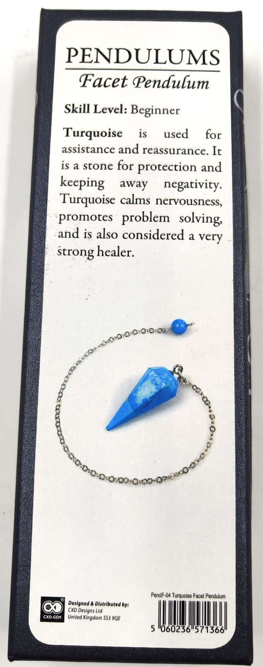 Facet Pendulum Turquoise (Howlite) - MarshallsHealthShop
