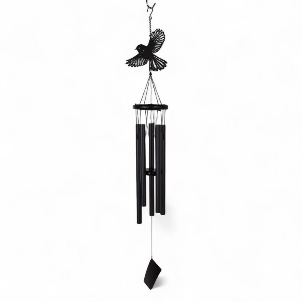 Fantail Wind Chime 40" Black
A cheerful native bird known for its fanned tail and lively flight. In Maori culture, the Piwakawaka (Fantail) is a messenger and sometimes a guardian spirit. Its playful presence brings charm and life to our forests and gardens. Suitable for indoor and outdoor use.
1st Stop, Marshall's Health Shop, Gift Shop!
SKU: GKWC13