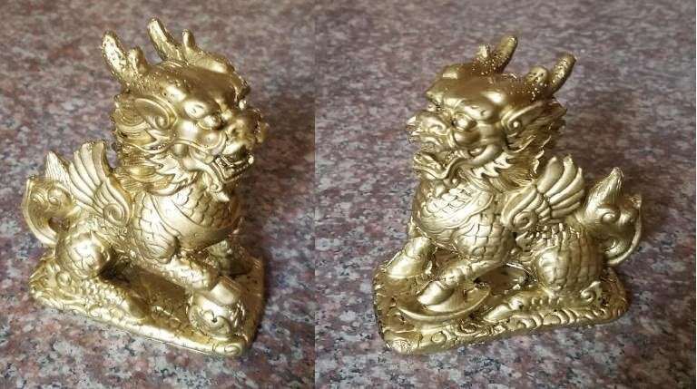 Feng Shui Lion Pair Gold (FS18) - 1st Stop Marshall's Health Shop, Gift Shop! - Heath and Natural Therapy New Brighton Christchurch - Naturopath