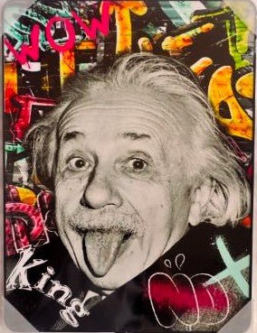 Framed PVC Pop Art Einstein 30x40cm# - 1st Stop Marshall's Health Shop, Gift Shop! - Heath and Natural Therapy New Brighton Christchurch - Naturopath#