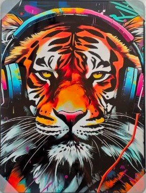 Framed PVC Pop Art Tiger 30x40cm# - 1st Stop Marshall's Health Shop, Gift Shop! - Heath and Natural Therapy New Brighton Christchurch - Naturopath#