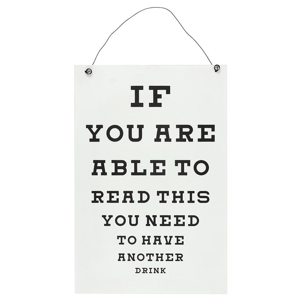 Garden Bar Eye Chart Hanging Sign - MarshallsHealthShop