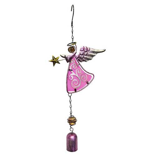 Garden Glass Angel Bell (Pink)# - 1st Stop Marshall's Health Shop, Gift Shop! - Heath and Natural Therapy New Brighton Christchurch - Naturopath#
