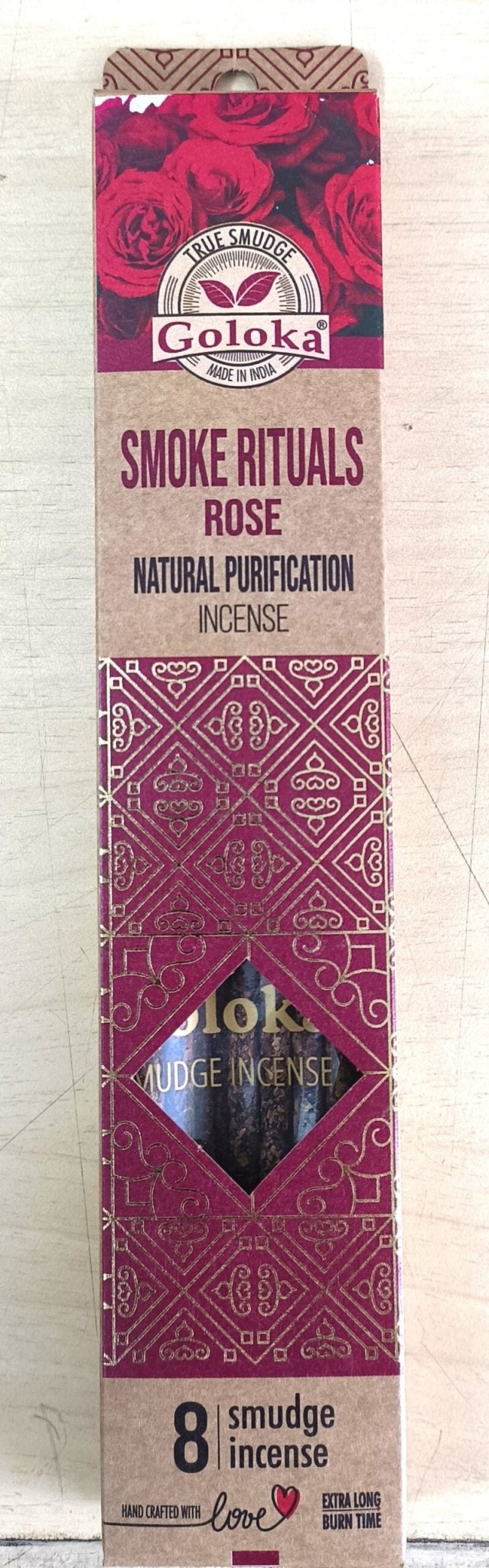Goloka Smoke Rituals Rose Smudge Incense - 1st Stop Marshall's Health Shop, Gift Shop! - Heath and Natural Therapy New Brighton Christchurch - Naturopath