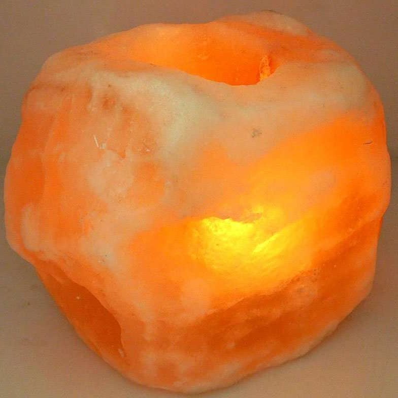 Himalayan Salt Lamp with Tealight Candle - MarshallsHealthShop