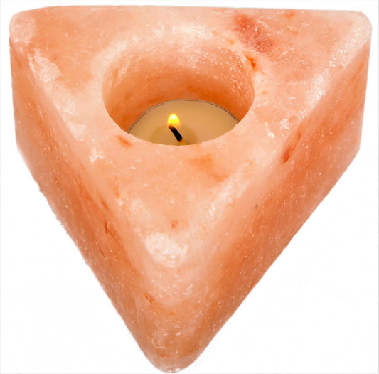 Himalayan Salt Triangle Shaped - T Light Candle - MarshallsHealthShop