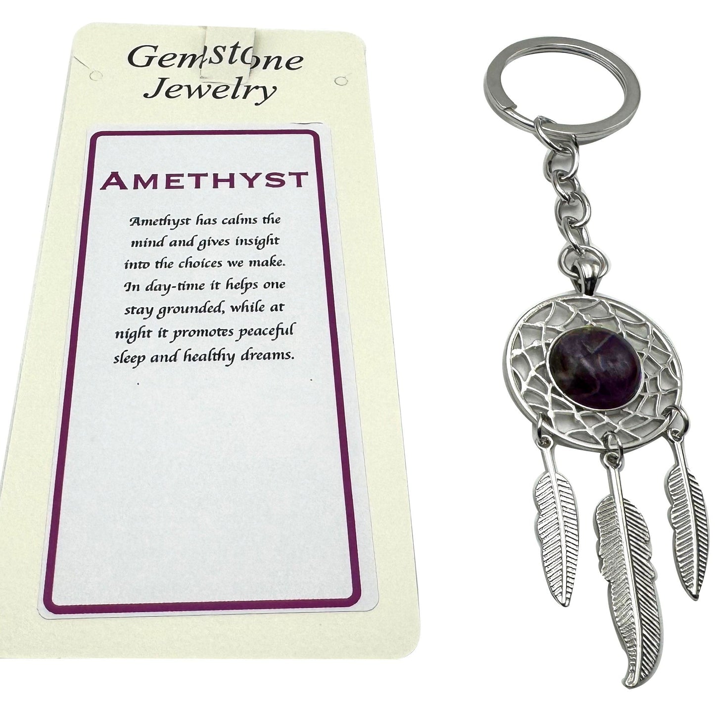 Keyring Dreamcatcher Amethyst - MarshallsHealthShop