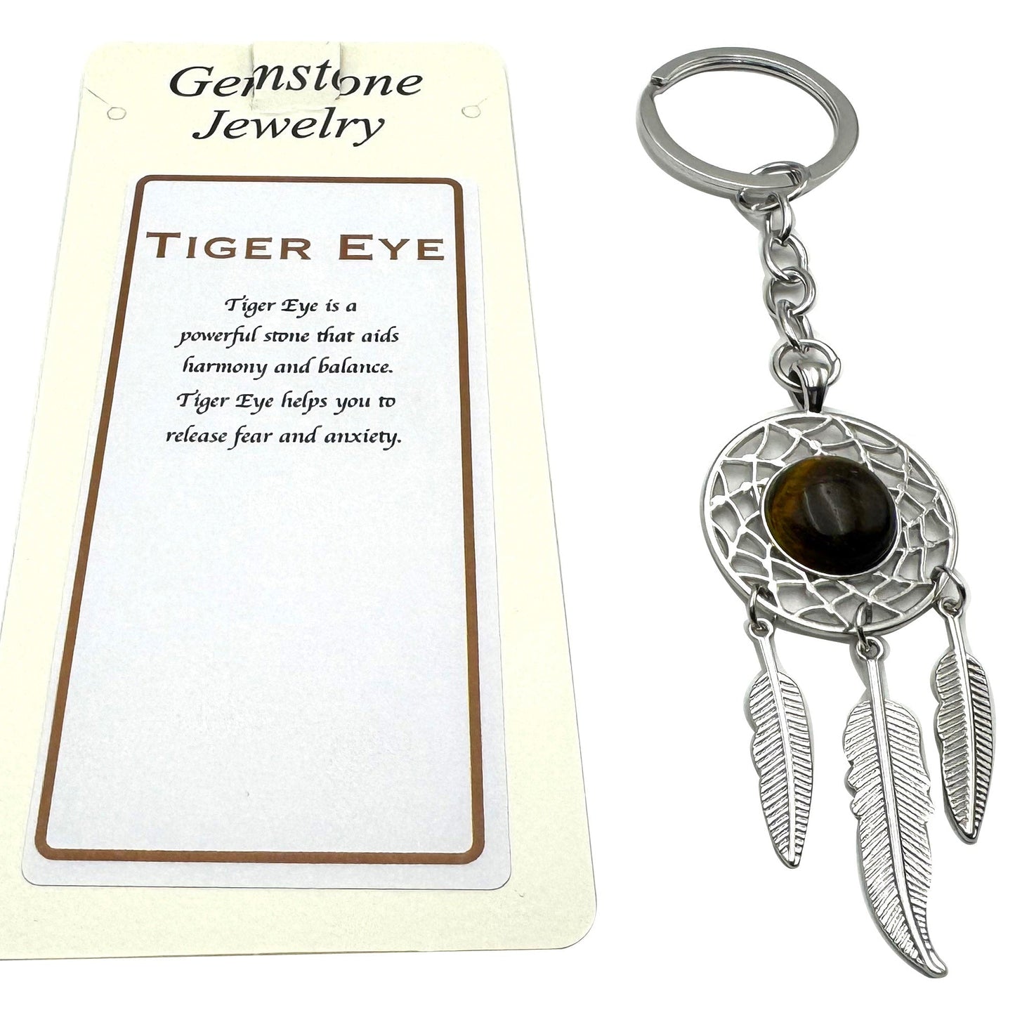 Keyring Dreamcatcher Tiger Eye - MarshallsHealthShop