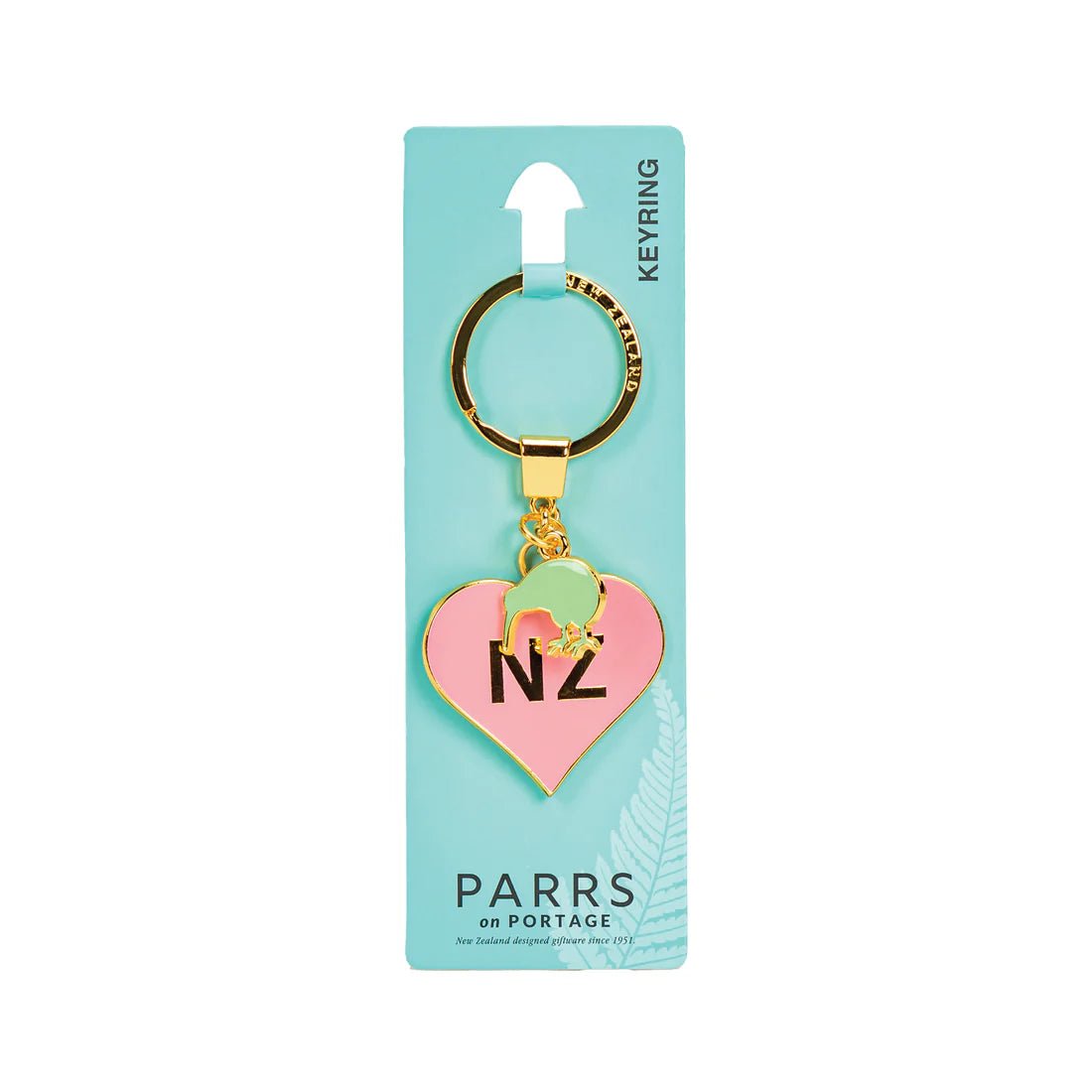 Keyring NZ in Pink Heart - MarshallsHealthShop