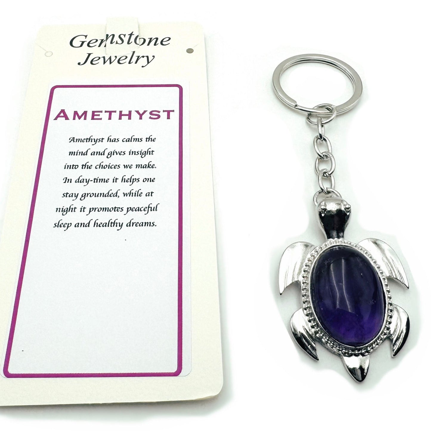 Keyring Turtle Amethyst - MarshallsHealthShop