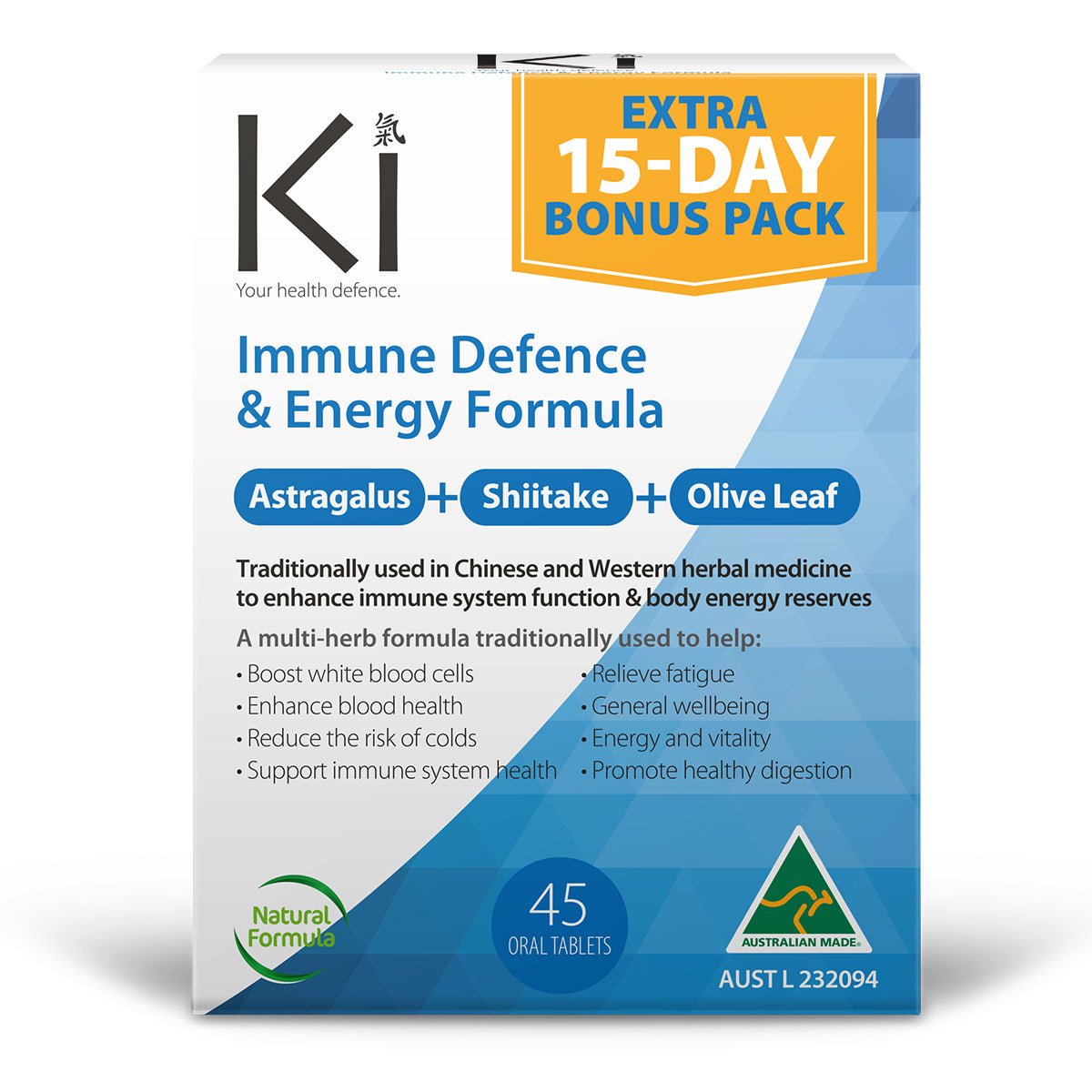 Ki Immune System & Energy Formula 75 Tablets - MarshallsHealthShop