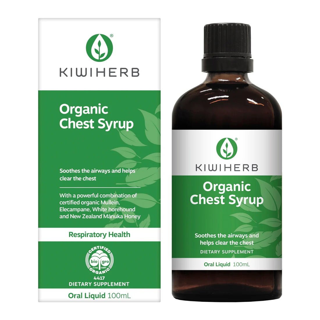 KIWIHERB Organic Chest Syrup - 1st Stop Marshall's Health Shop, Gift Shop! - Heath and Natural Therapy New Brighton Christchurch - Naturopath