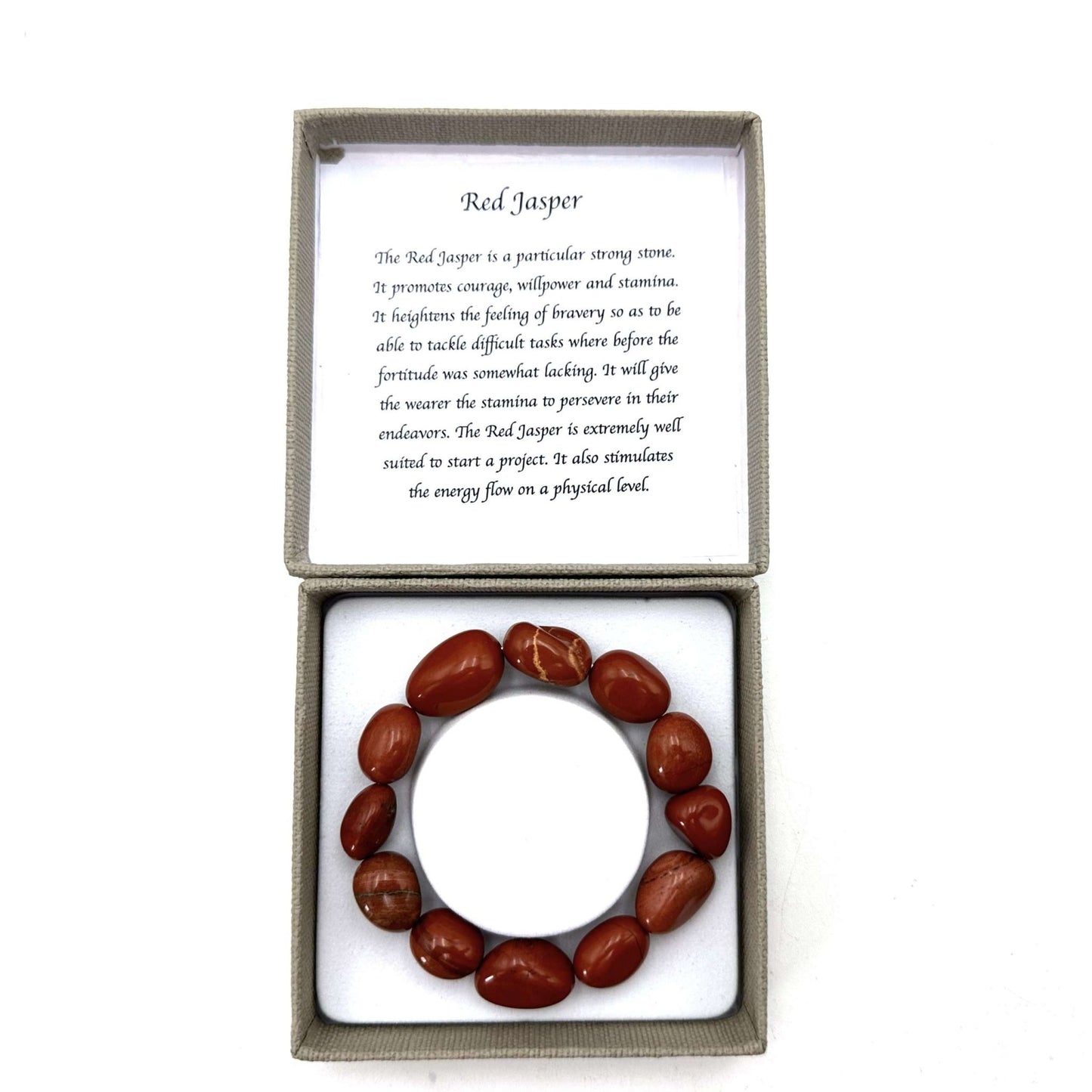 Large Beaded Bracelet Red Jasper - MarshallsHealthShop