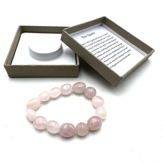 Large Beaded Bracelet Rose Quartz - MarshallsHealthShop