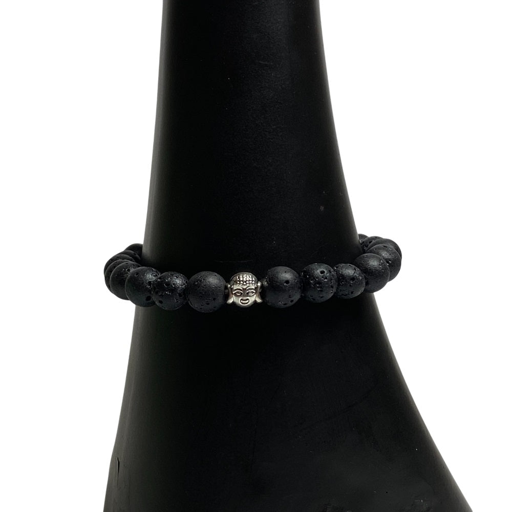 Lava Stone Buddha 8mm Bead Bracelet - MarshallsHealthShop