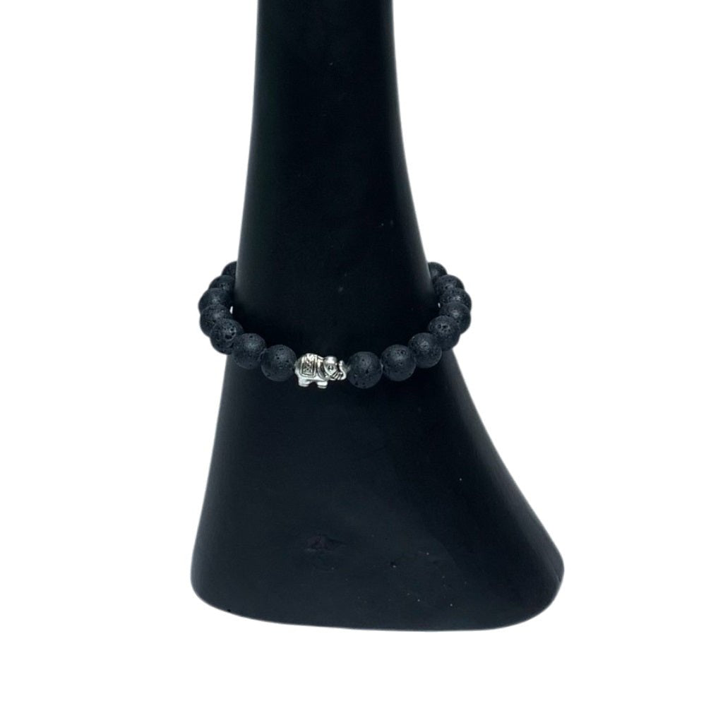Lava Stone Elephant 8mm Bead Bracelet - MarshallsHealthShop