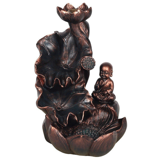 Lotus & Buddha Bronze Backflow Burner - MarshallsHealthShop
