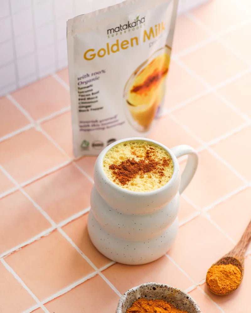 Matakana Organic Golden Milk Premix Powder 120g - 1st Stop Marshall's Health Shop, Gift Shop! - Heath and Natural Therapy New Brighton Christchurch - Naturopath