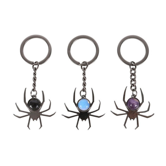 Metal and Crystal Spider Keyrings - MarshallsHealthShop