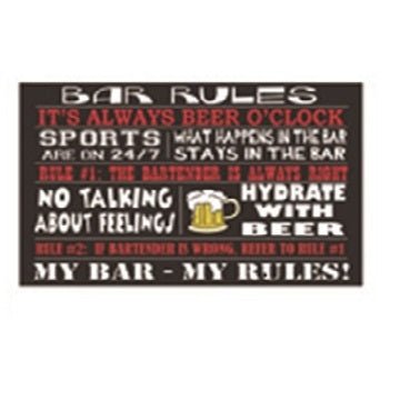 Metal Wall Art Bar Rules - MarshallsHealthShop