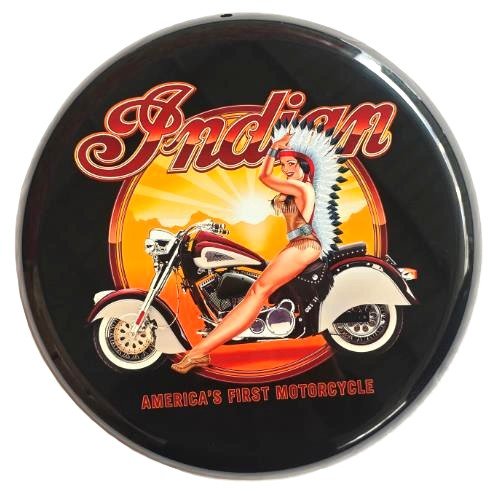 Metal Wall Art Round Indian Motorcycle - 1st Stop Marshall's Health Shop, Gift Shop! - Heath and Natural Therapy New Brighton Christchurch - Naturopath