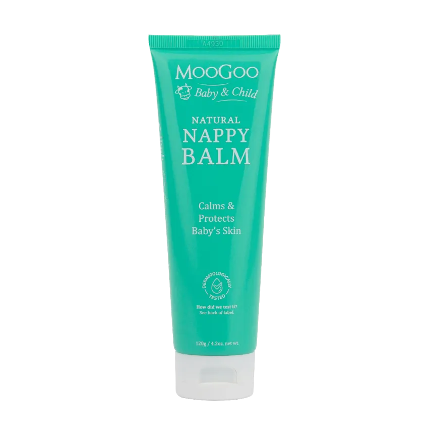 MooGoo Nappy Balm 120g As all parents know, babies often get sensitive skin around the nappy area. This can be caused by either a reaction to urea, or yeast. Moving around as much as they tend to doesn’t help the situation much either. The introduction of a barrier cream could help soothe this and we think Zinc does the trick.