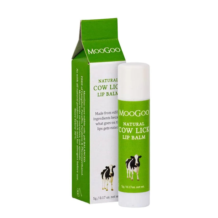 MooGoo Edible Lip Balm Cowlick 5g Looking for a safe lip moisturiser without the chemicals? Then this is perfect for you. Made using Coconut, Apricot, Jojoba and Sweet Almond Oil to hydrate and nourish your lips. Allantoin helps the repair of minor cuts and we’ve also included some Mandarin Orange Peel Oil as it works to encourage repair and keep your lips in a healthy state...and it just tastes nice.