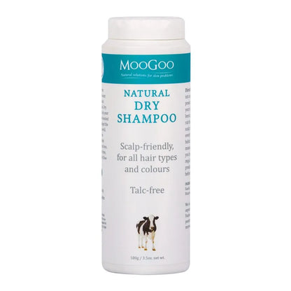MooGoo Dry Shampoo 100g New to powder dry shampoo?  Dry shampoo is almost as popular as Adele and Ed Sheeran combined (that’s really popular!), but most of the ones we saw on the market are packed in aerosol spray cans. When people try our dry shampoo for the first time, they often say “how did I not know about this before?” or “this is the absolute life-saver".