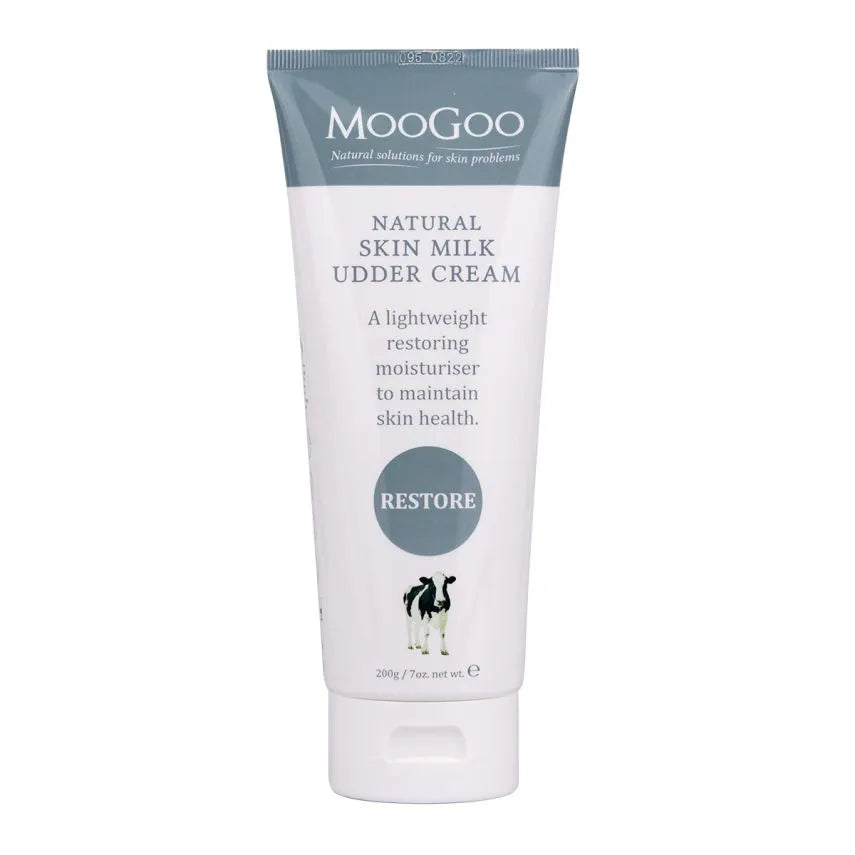 MooGoo Skin Milk Udder Cream 200g This is the original Udder Cream that started it all. You know the story, right? If not, check out how our founder came to make our very first cream here. As with all good things in life (including life itself), MooGoo started with a Mum …and some udder cream for cows.