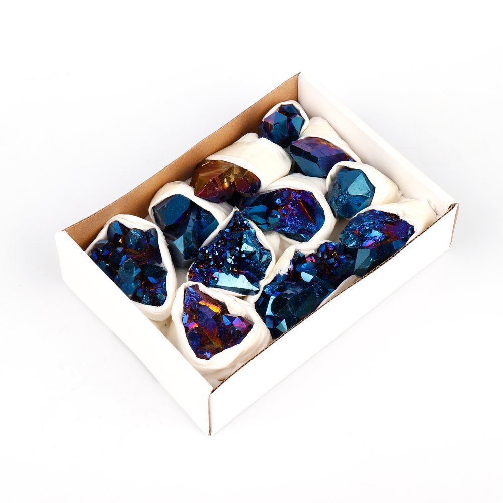 Mini Crystal Aura Quartz Cluster - Sapphire - MarshallsHealthShop