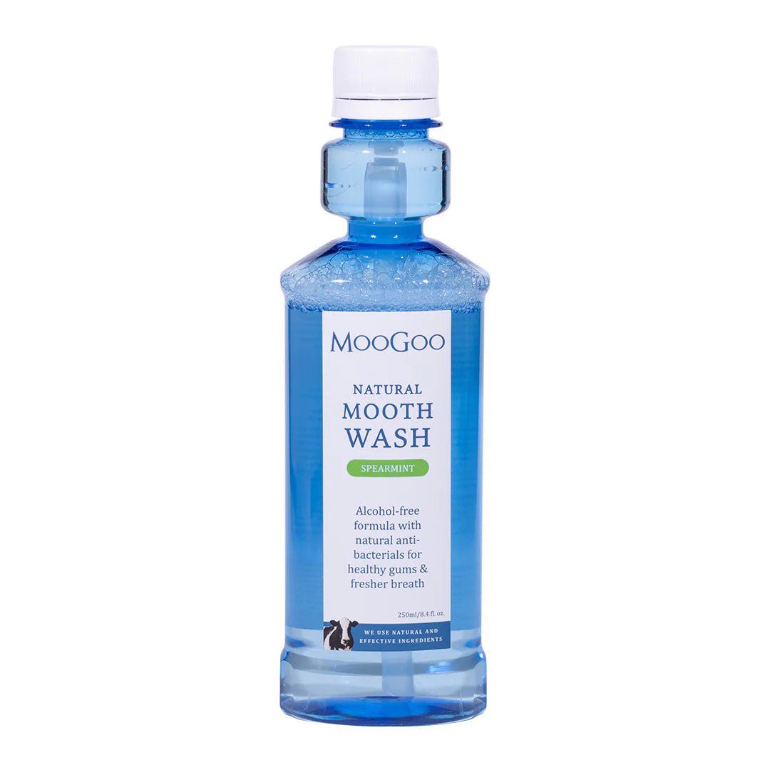 MooGoo Moothwash 250ml (Spearmint) - 1st Stop Marshall's Health Shop, Gift Shop! - Heath and Natural Therapy New Brighton Christchurch - Naturopath
