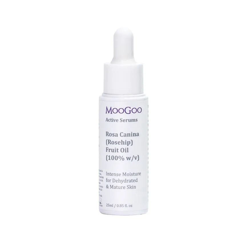 MooGoo Rosa Canina Fruit Oil 25ml We know there is good Rosehip Oil and bad Rosehip Oil. Good Rosehip Oil is amazing for the skin and full of essential fatty acids, but some Rosehip Oils on the market don’t seem as nice. They can smell different, have a different colour and not seem to work as well. Some don’t even feel like Rosehip Oil at all. We went to great lengths to source our supplier of the highest grade Rosehip Oil we could find. Our Rosehip Oil is cold-pressed and certified organic by the USDA.