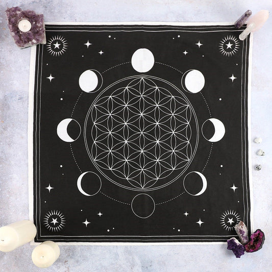 Moon Phase Crystal Grid Altar Cloth - MarshallsHealthShop
