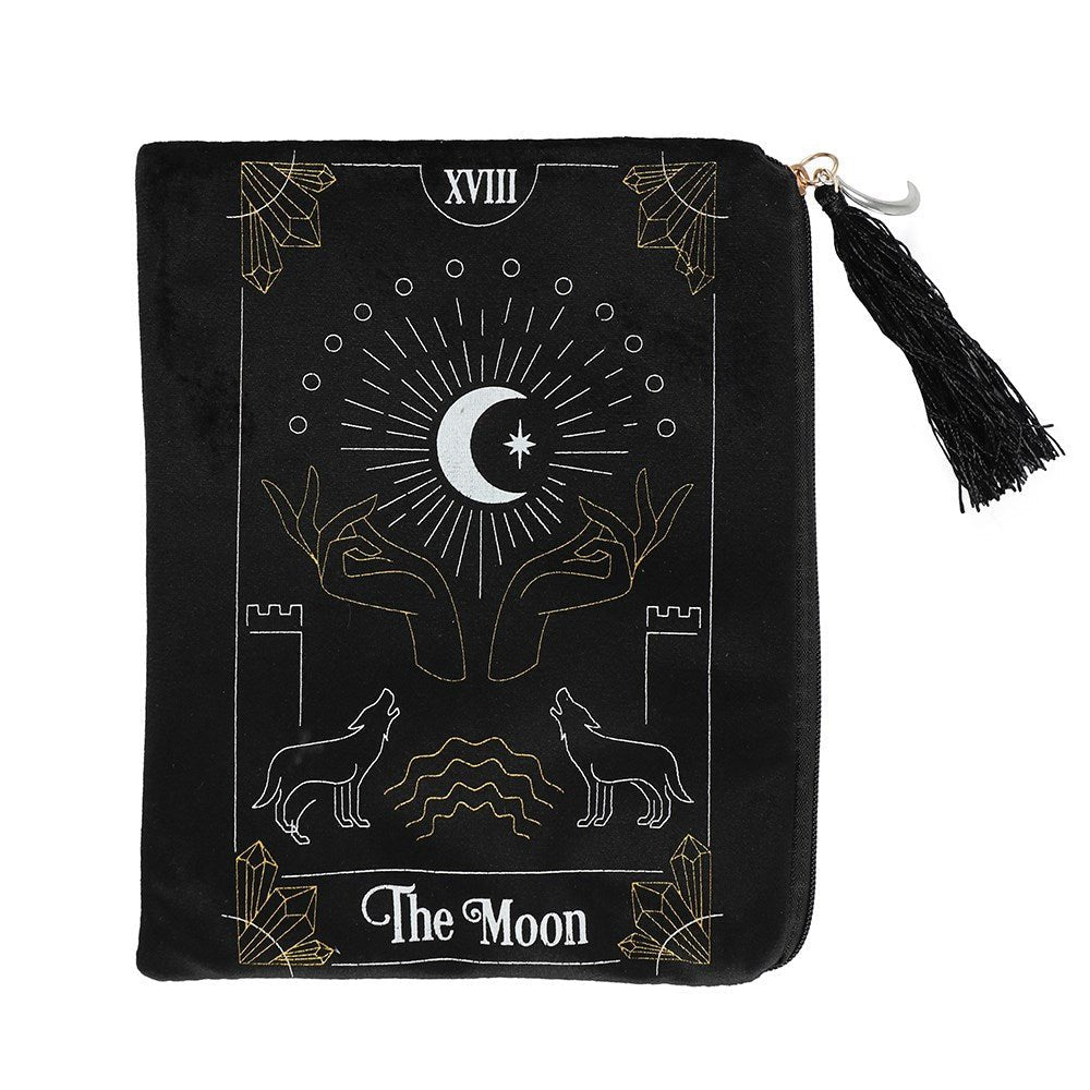 Moon Tarot Card Zippered Bag
H:15 x W:20 x D:0.75 cm - This velvet zipper pouch is the perfect place to keep tarot decks, crystals, beauty products and other treasures. Features a stunning white and gold moon tarot card illustration on the front and a matching tassel and crescent moon charm on the Part of The Fortune Teller range of mystical gifts and home decor.
1st Stop, Marshall's Health Shop, Gift Shop!
SKU: SDFT5113
