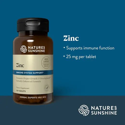 Natures Sunshine Zinc 150 Tablets - 1st Stop Marshall's Health Shop, Gift Shop! - Heath and Natural Therapy New Brighton Christchurch - Naturopath